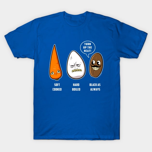 Carrot, Egg & Coffee Bean T-Shirt by wloem